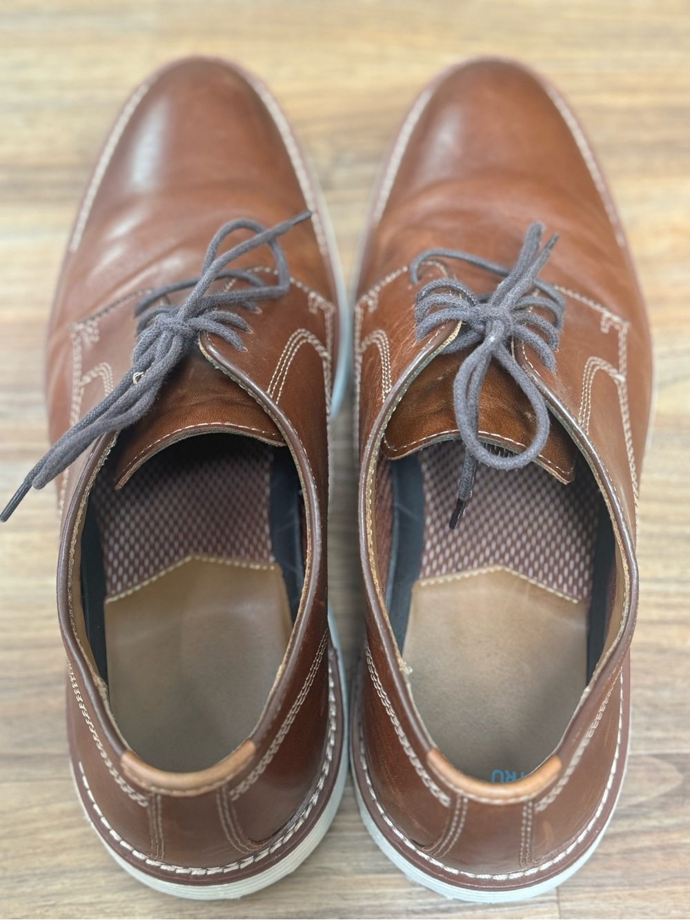 Johnston & Murphy Upton Plain Toe Brown Leather Oxford Men’s 12M TRU Comfort - Picture 9 of 12